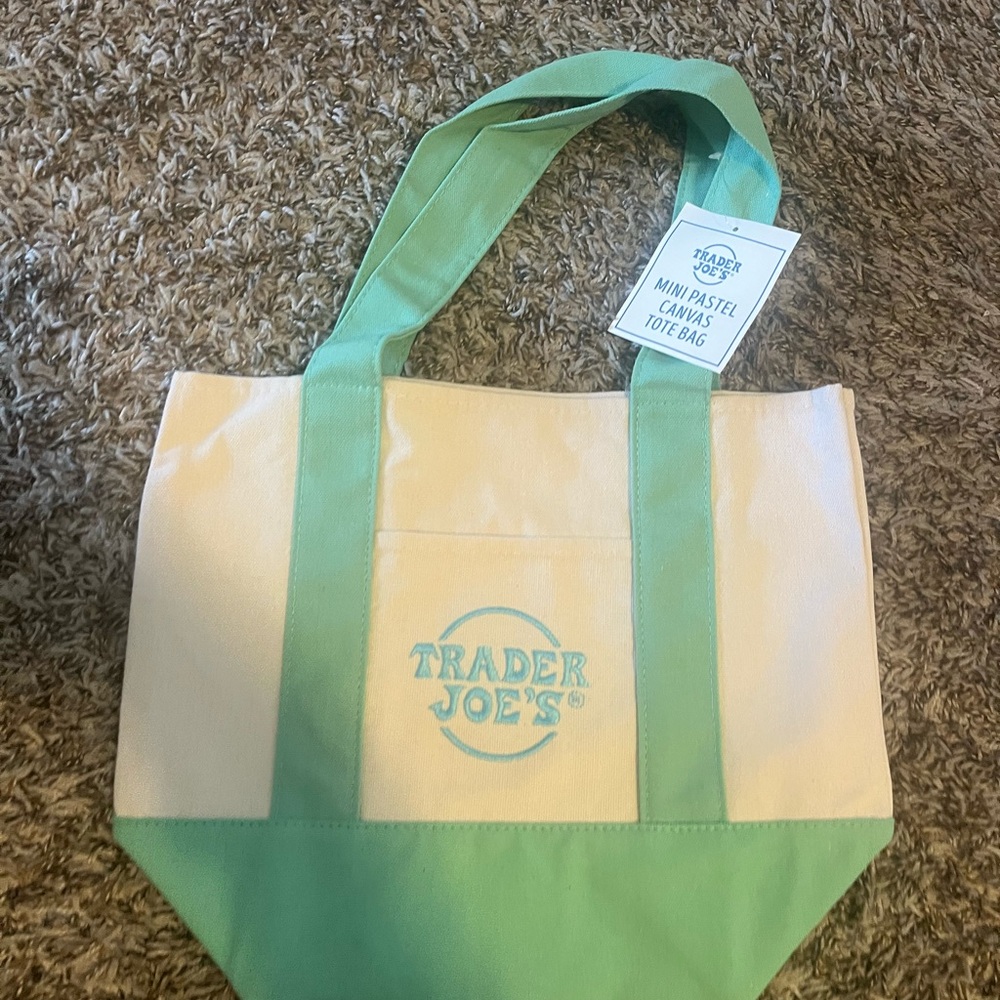 Trader Joe's Pastel Canvas Tote Bag